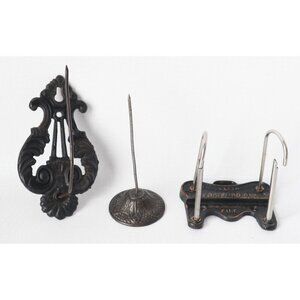 Victorian 3 Piece Lot of Cast Iron Receipt Holders Holder